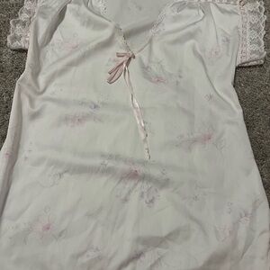 Floral Lace Trim Nightgown